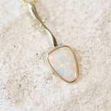 multi colour drop crystal opal gold pendant