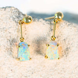 Gold colourful crystal opal drop earrings
