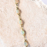 daisy chain white opal bracelet set in gold plated silver