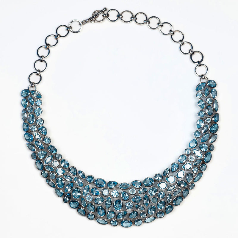 Imperial Blue Topaz Silver Gemstone Necklace