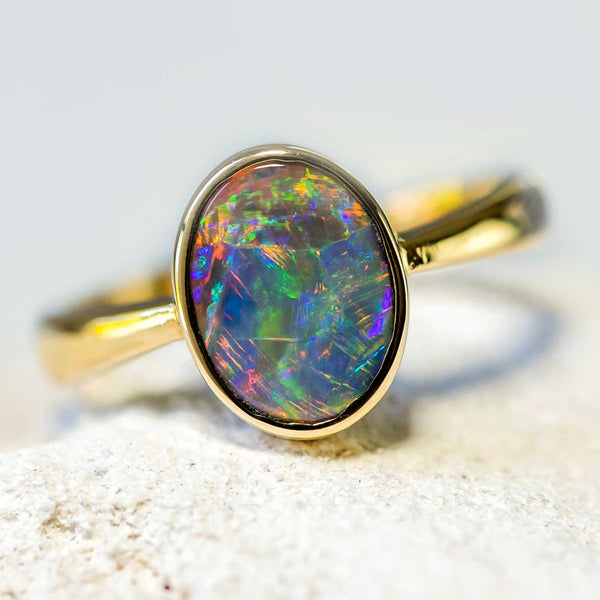 18k Rose Gold Custom Men's Black Opal Ring #100574 - Seattle Bellevue |  Joseph Jewelry