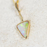 blue and green crystal opal pendant 