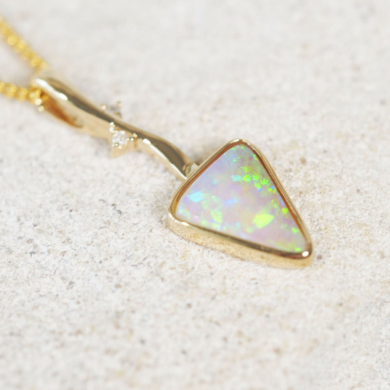 australian crystal opal gold necklace
