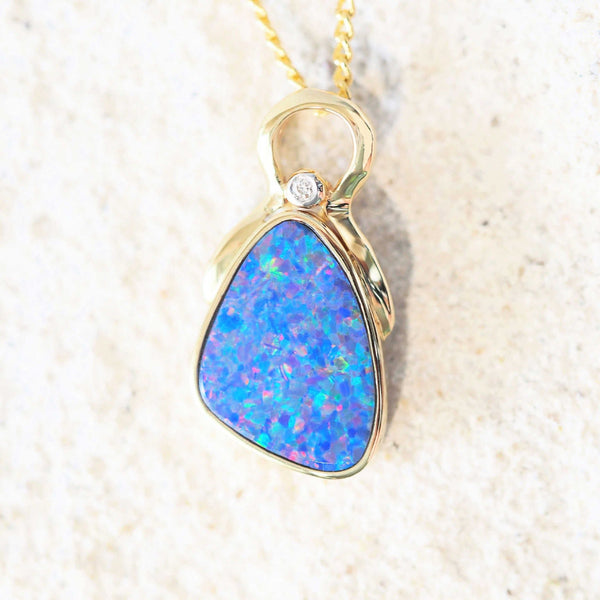 'Iyla' 14ct Gold Doublet Opal Pendant