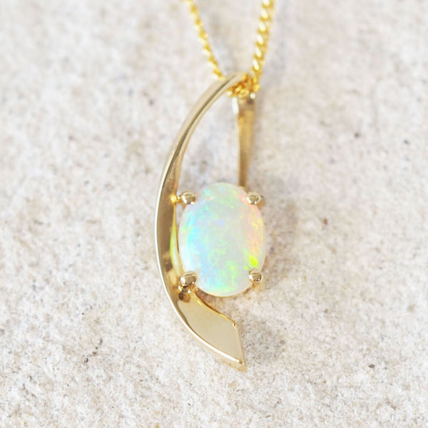'Izabel' 14ct Gold Crystal Opal Necklace