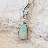 colourful crystal opal pendant set in white gold