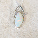 'Jasmine' 14ct White Gold White Opal Necklace