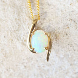 green white opal gold pendant