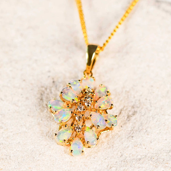 colourful crystal opal pendant