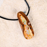 colour boulder opal pendant