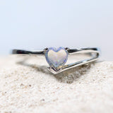 'Love' Silver Australian Crystal Opal Ring - Black Star Opal