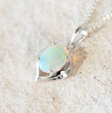 'Luana' 14ct White Gold Crystal Opal Necklace