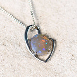 'Monica' Silver Crystal Opal Necklace