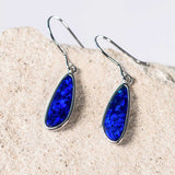 blue doublet opal silver earrings