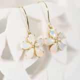 14ct yellow gold australian opal earrings set with ten crystal opals
