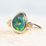 opal and diamond gold ring with diamonds