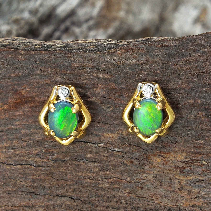 Dara. Gold Plated Tiny Opal Stud Earrings By Aluna Mae |  notonthehighstreet.com
