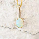 green and blue crystal opal gold necklace pendant