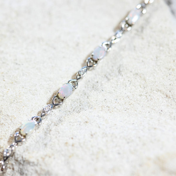 Silver and cheap opal bracelet