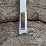 ‘Pendulum’ Silver Australian Doublet Opal Necklace Pendant - Black Star Opal