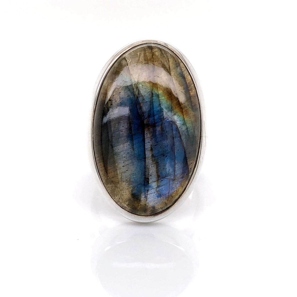 Free Form Labradorite Gemstone Ring - Alexandra Marks Jewelry